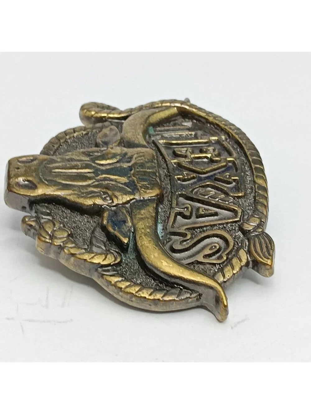 1980 Texas Longhorn 3D Belt Buckle Mad in USA Great American Buckle Co
